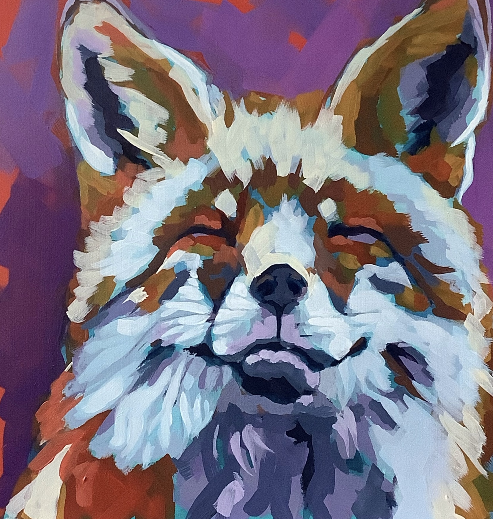 HAPPY FOX  - Art Print