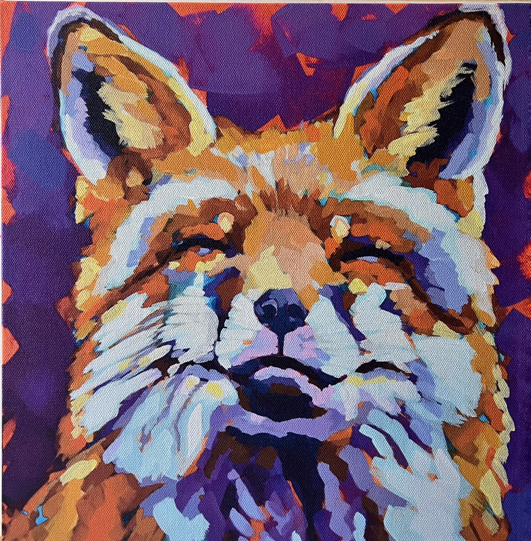 HAPPY FOX  - printed canvas