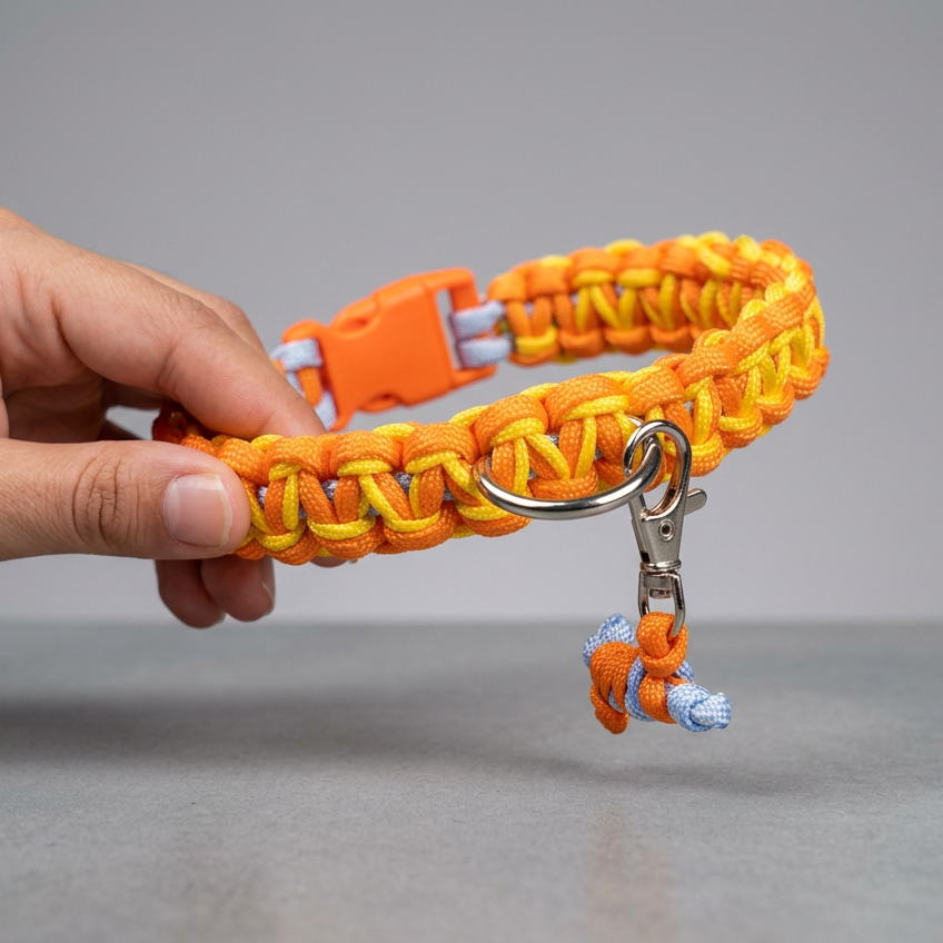Collar tejido con paracord - Tejido cobra