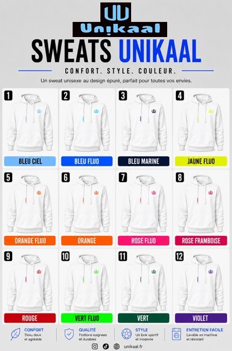Sweat à capuche gamme  "BASIQUE"