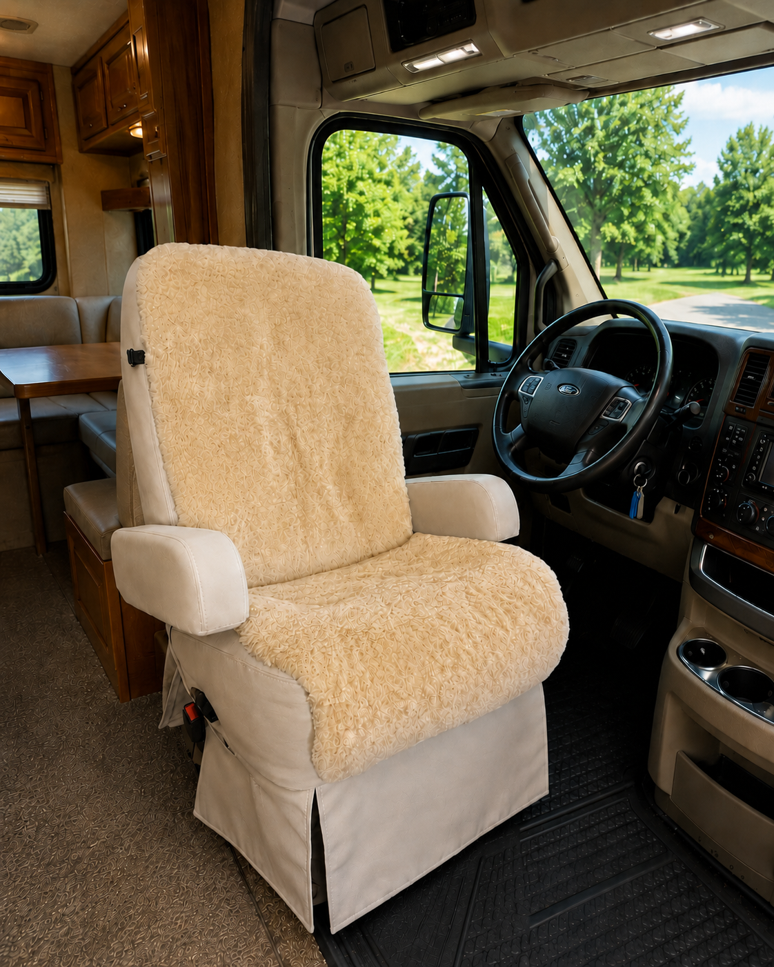 Super C Jayco RV Sheepskin Seat Covers