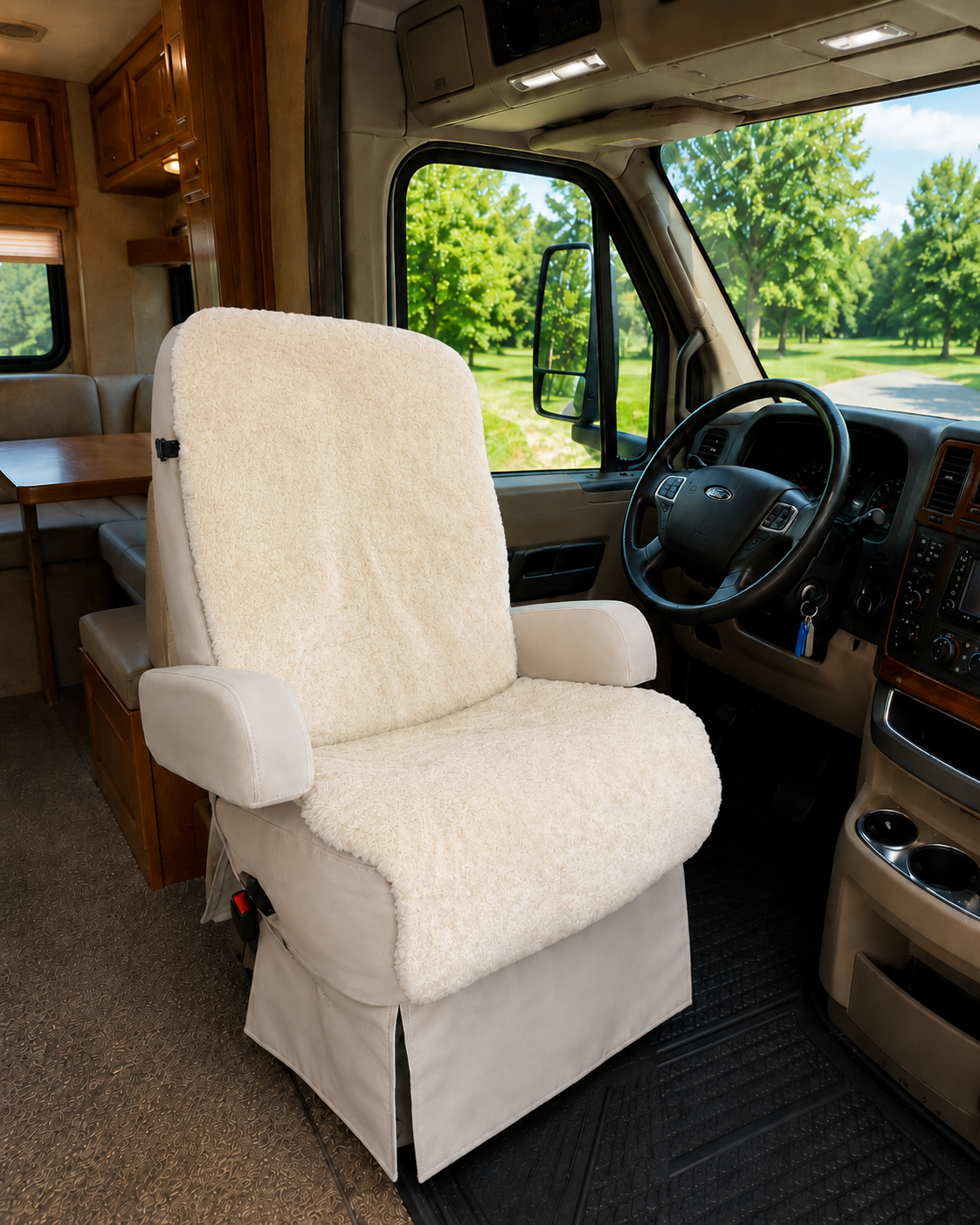 Super C Holiday Rambler RV Sheepskin Seat Covers
