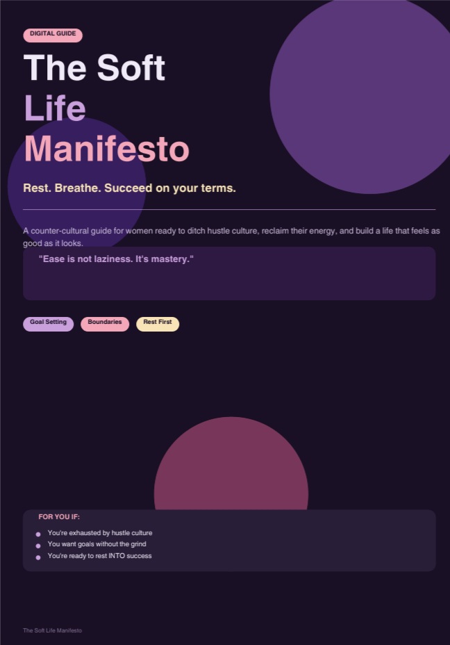 PDF Guide: The Soft Life Manifesto