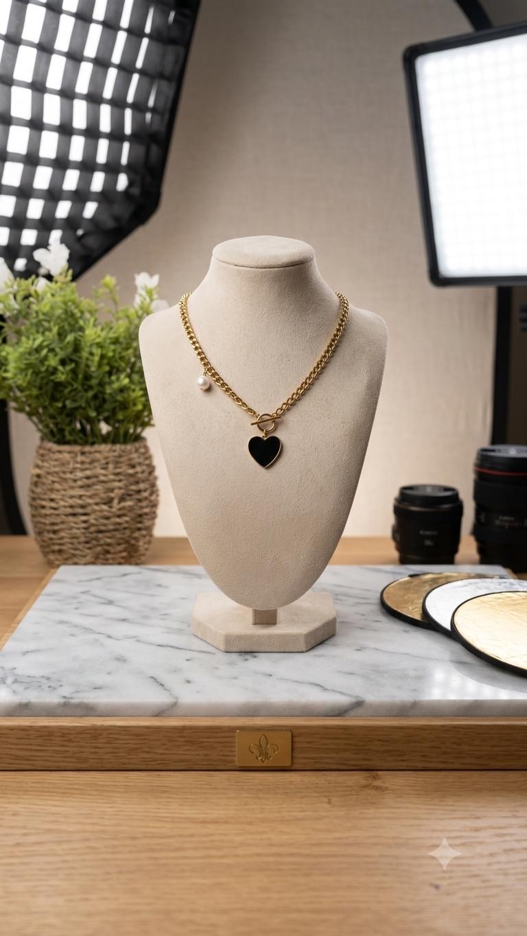 Gold Heart Pendant Chain Necklace