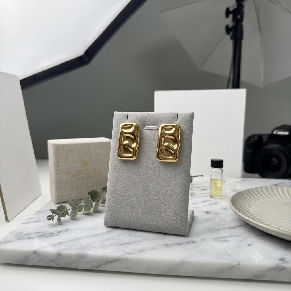 Geometric Gold Statement Earrings