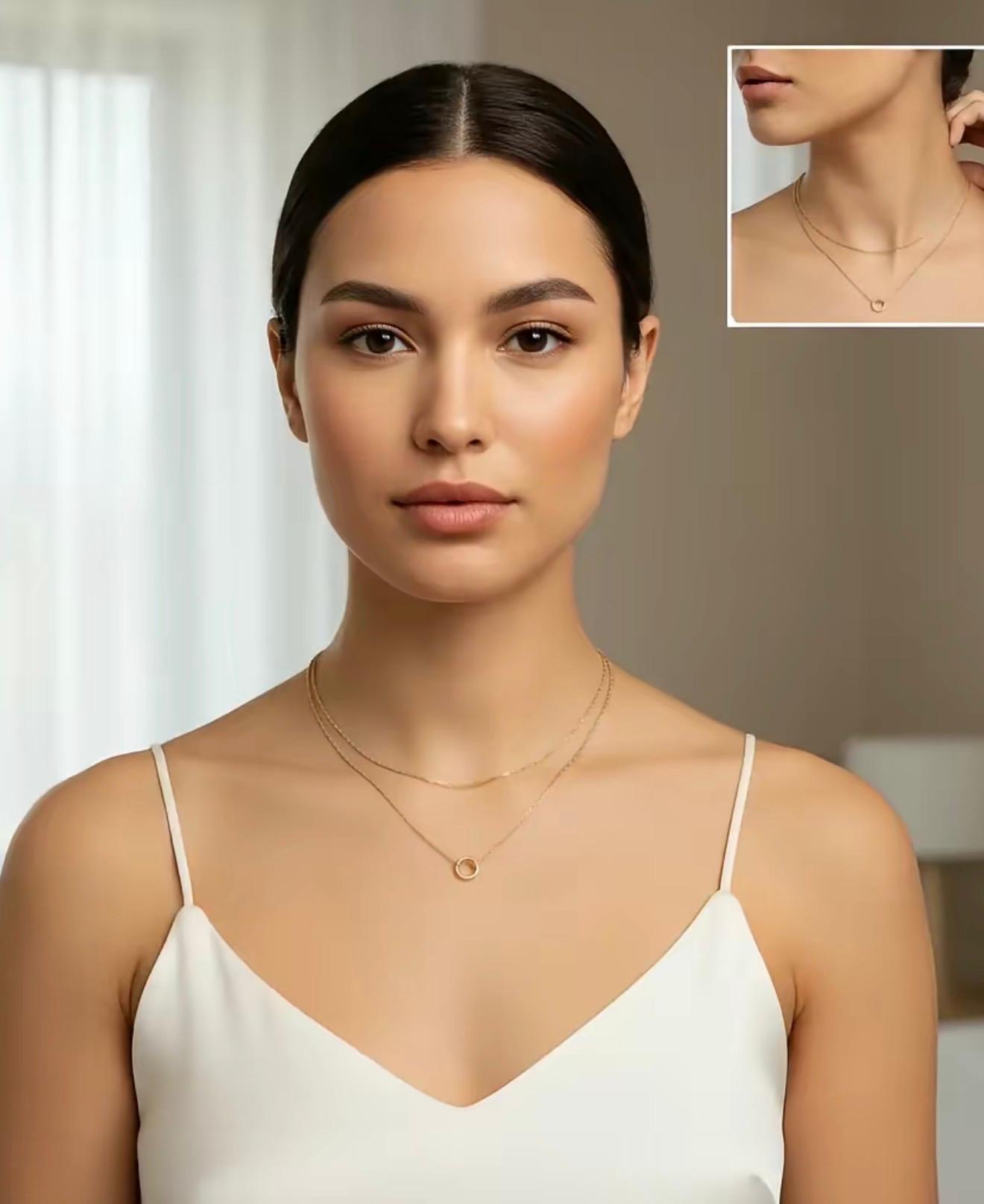 Minimalist Double Layer Gold Necklace