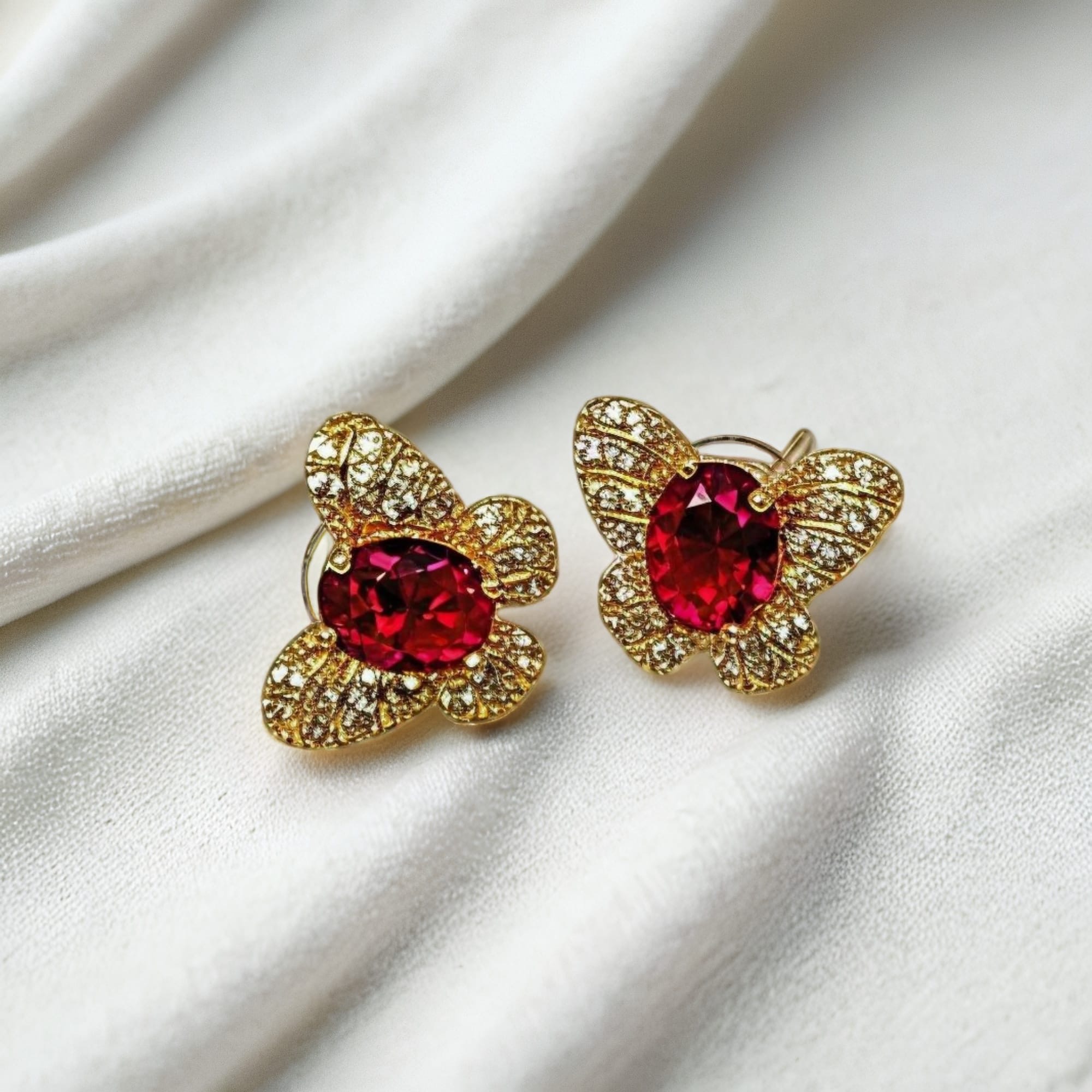 Butterfly Ruby Stud Earrings