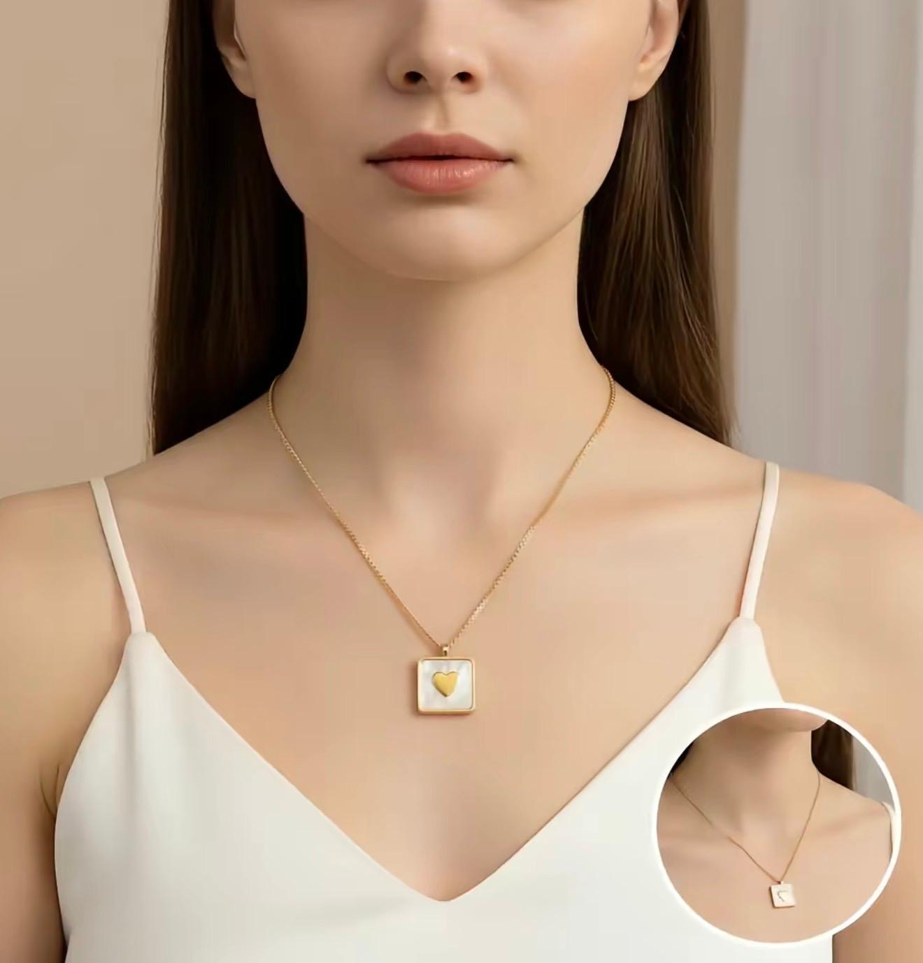 Geometric Gold Pendant Necklace