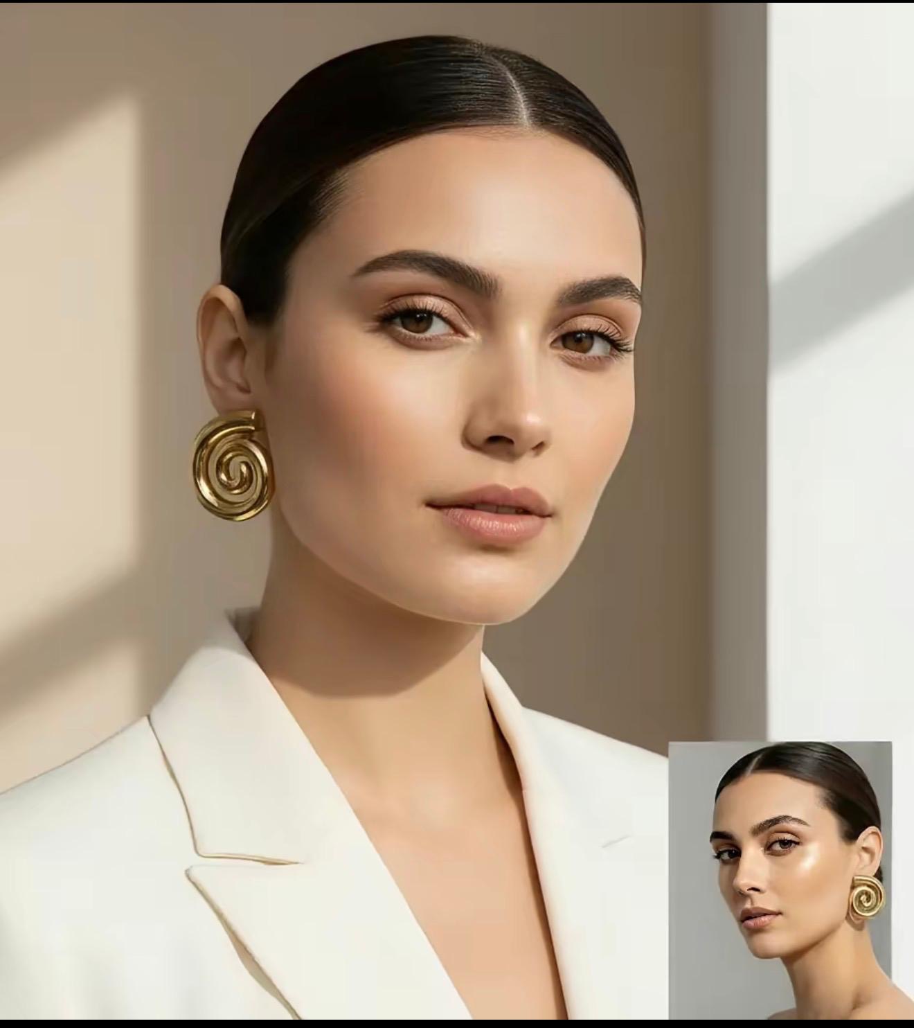 Bold Gold Spiral Earrings