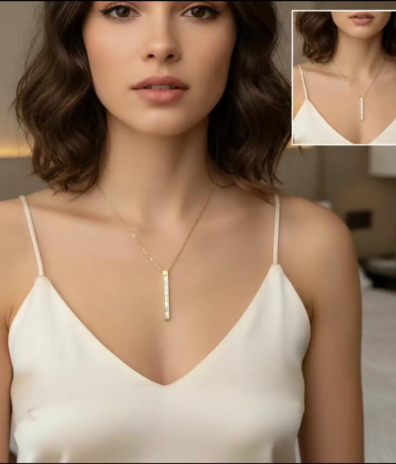 Elegant Bar Pendant Necklace