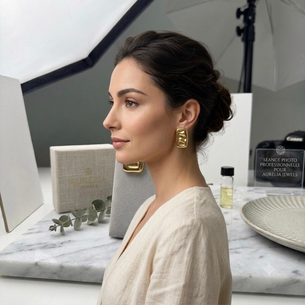 Geometric Gold Statement Earrings
