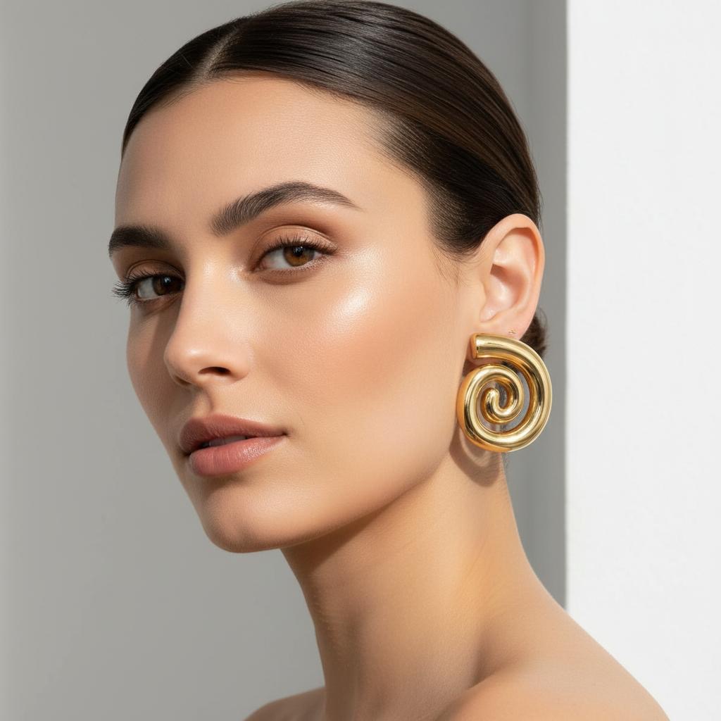 Bold Gold Spiral Earrings