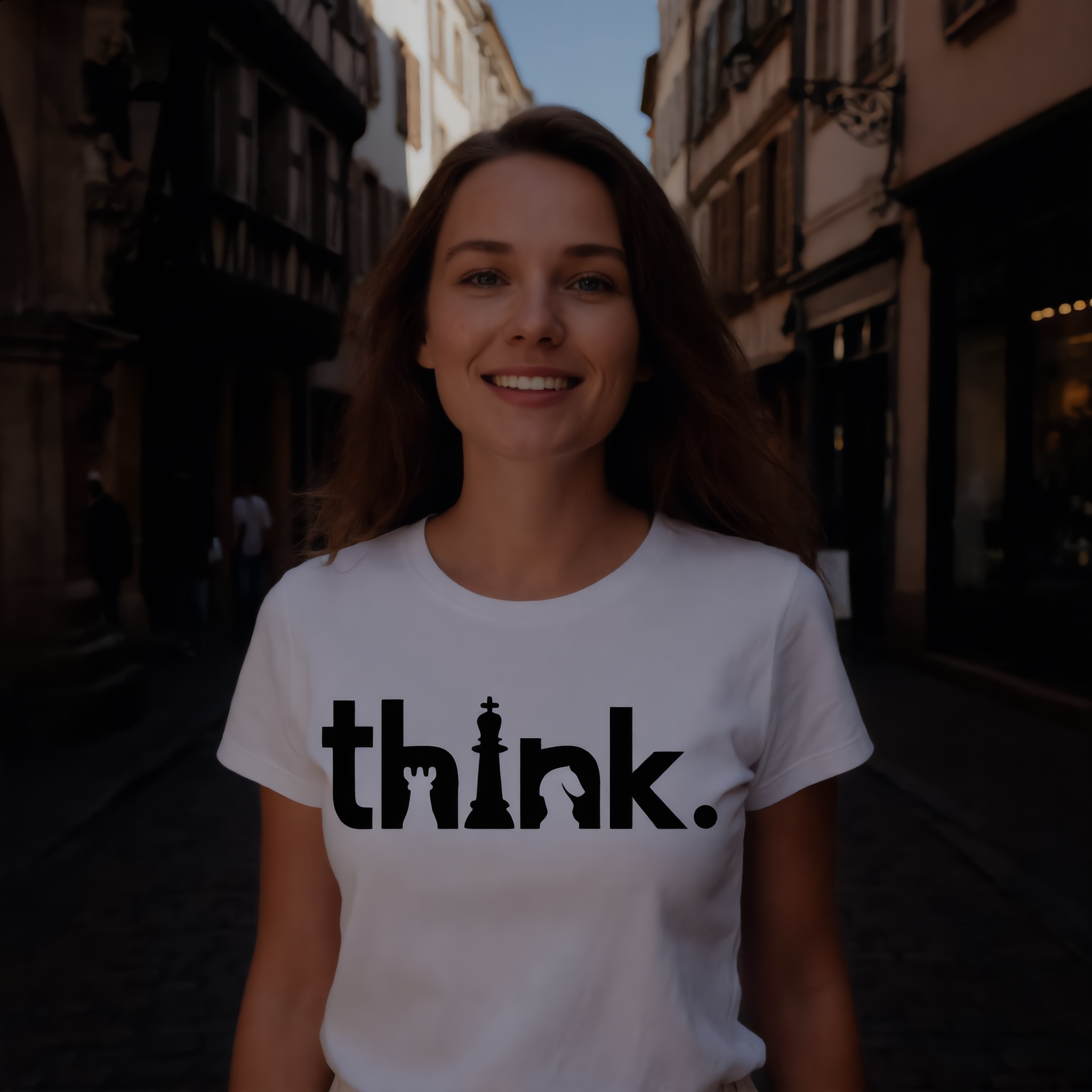 Affiche "think." échecs