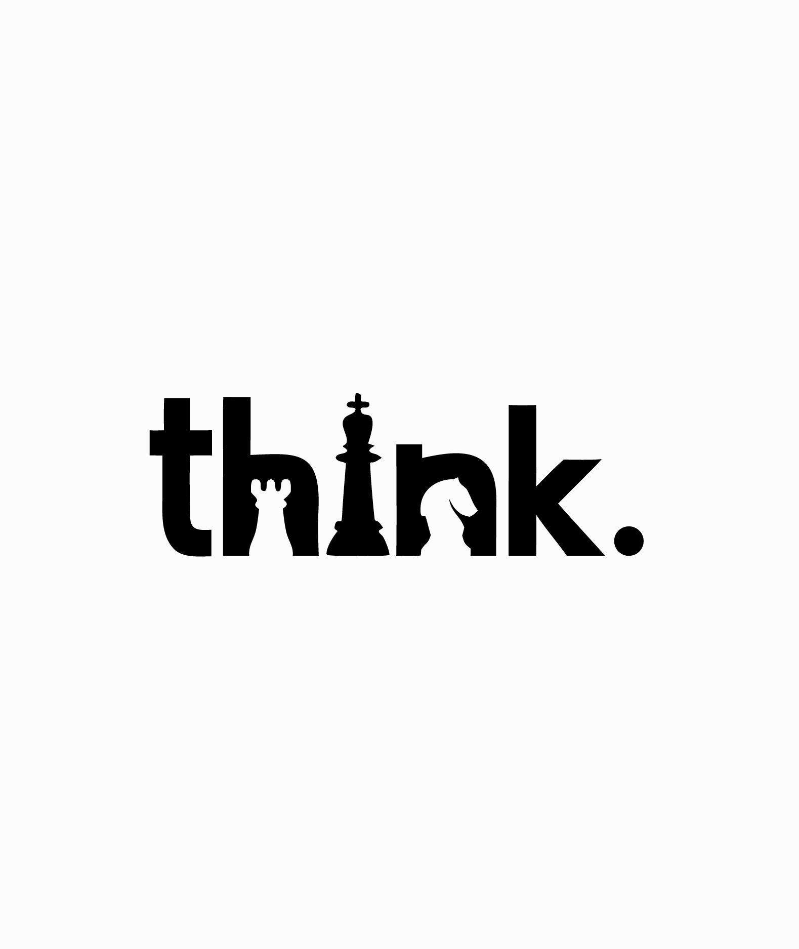 Affiche "think." échecs