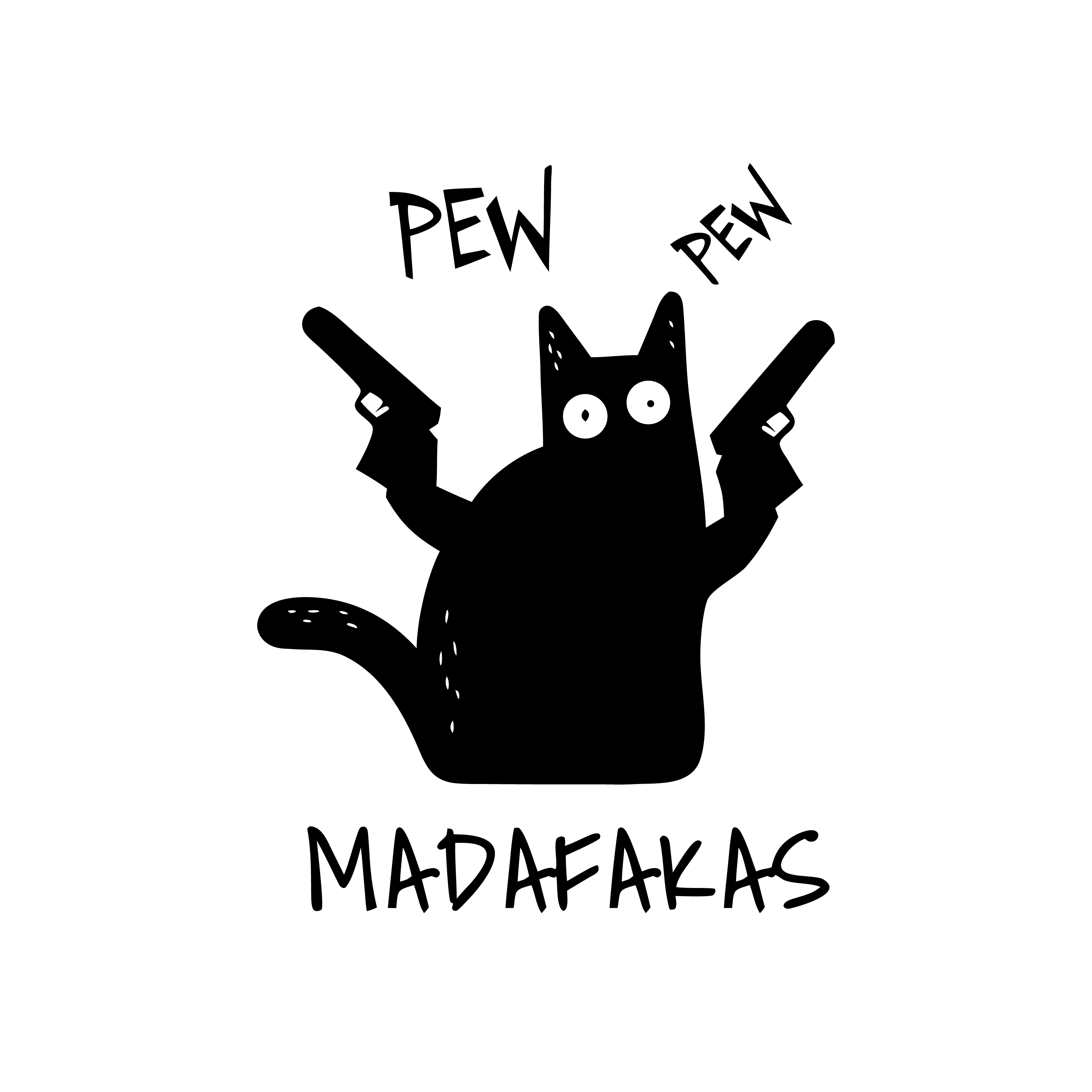 T-shirt Chat Drôle 'Pew Pew'