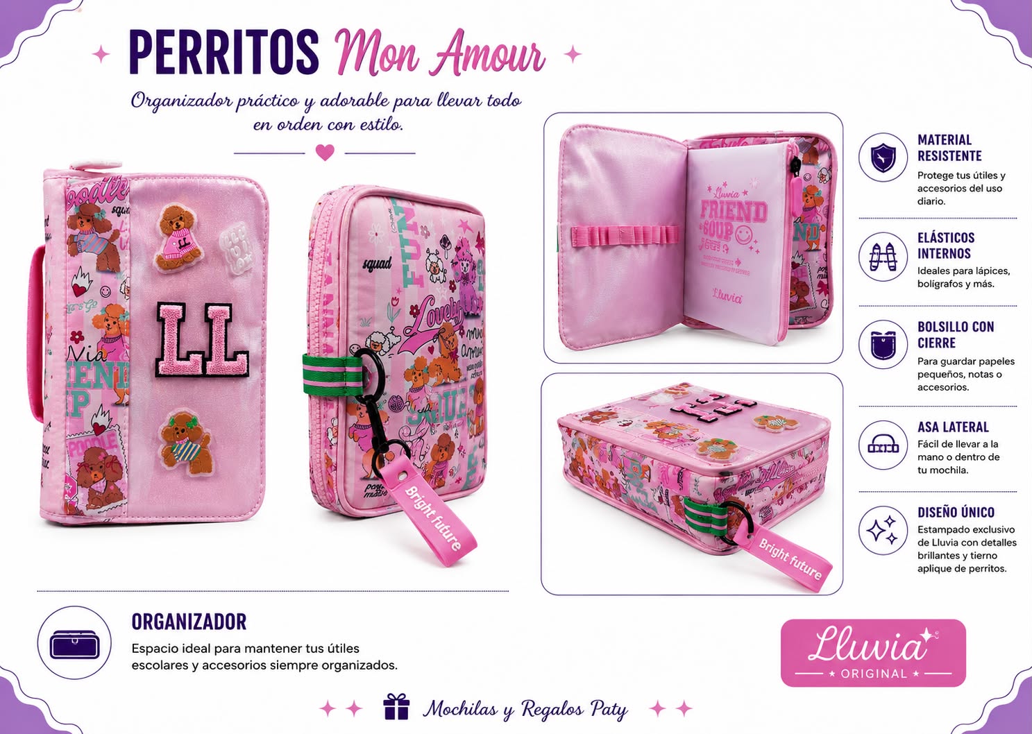 Mochila Perritos Mon Amour Lluvia