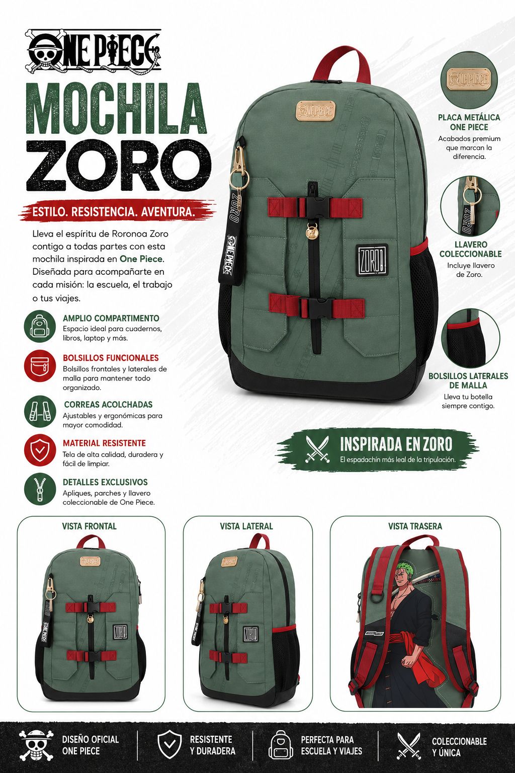 Mochila Zoro One Piece