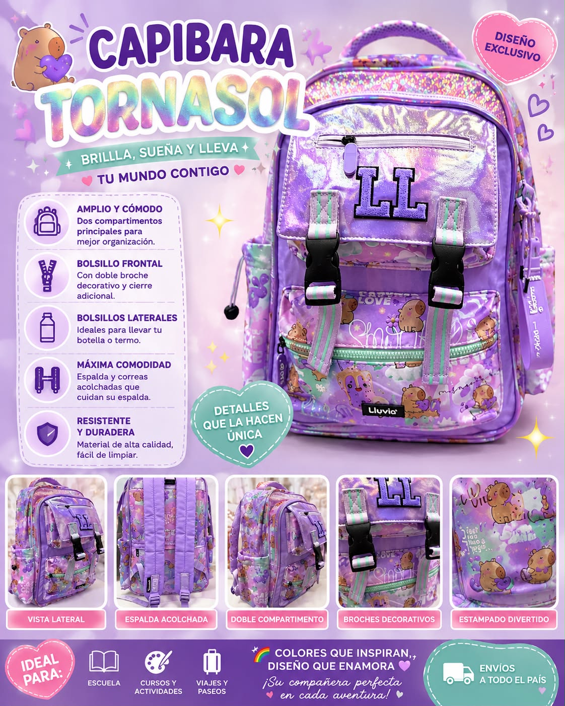 Mochila Capibara Tornasol