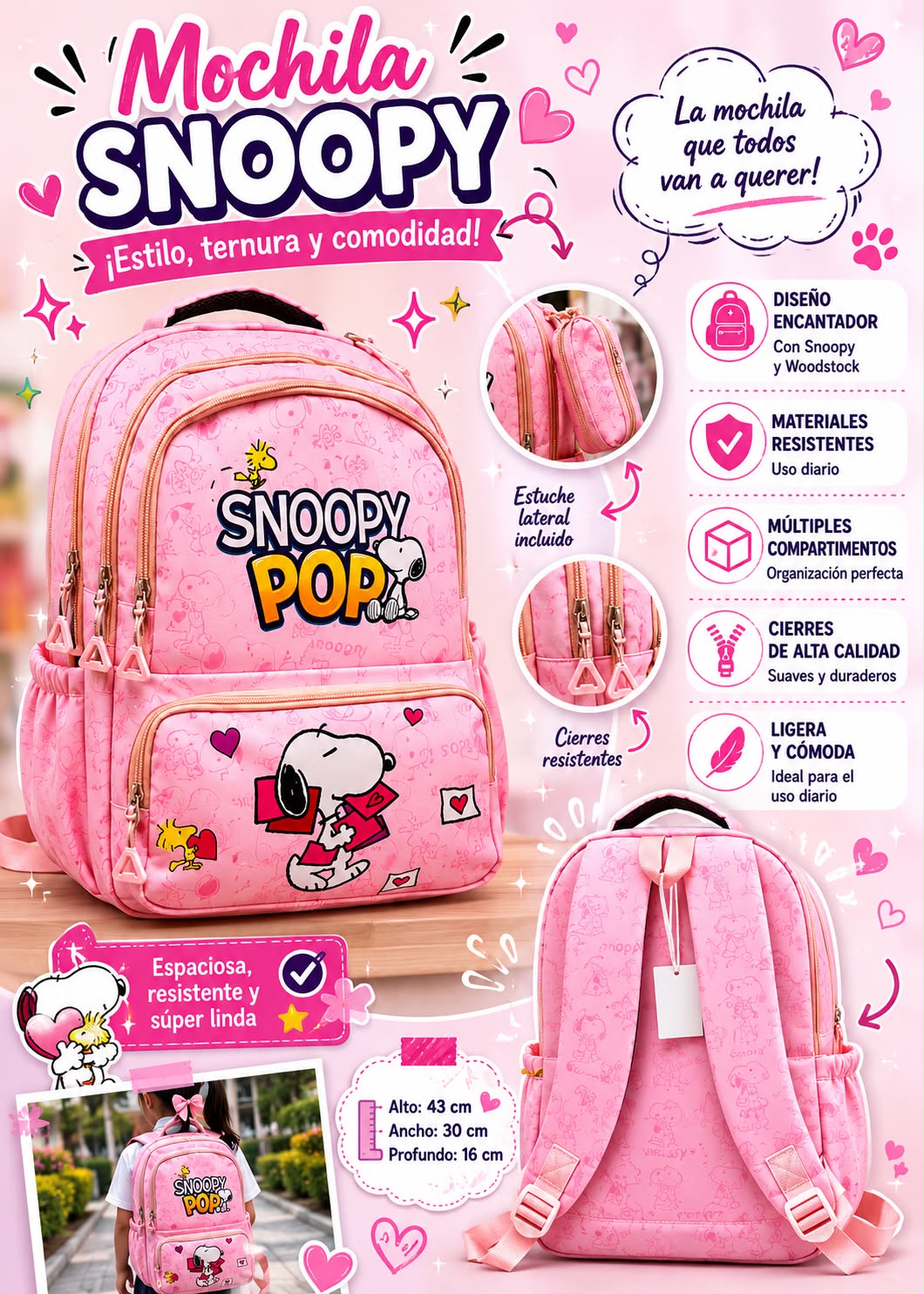 Mochila Snoopy Pop