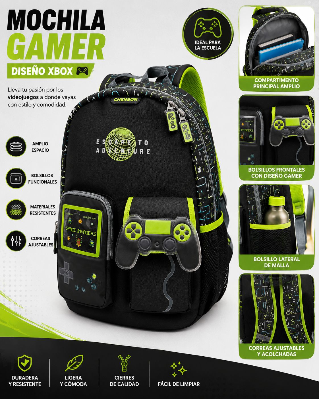 Mochila Gamer Xbox