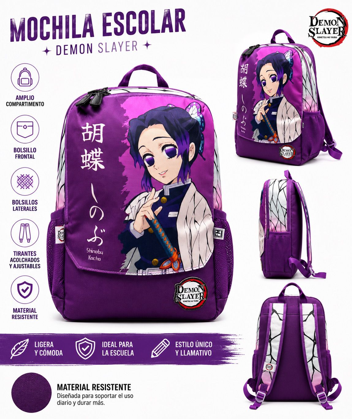Mochila Escolar Demon Slayer