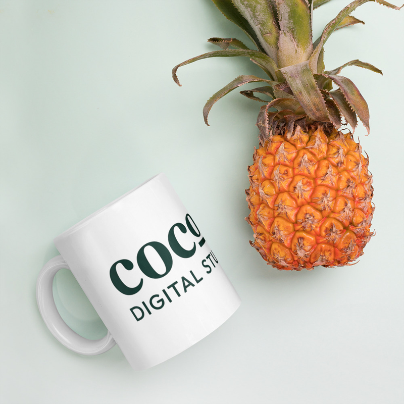 White glossy mug