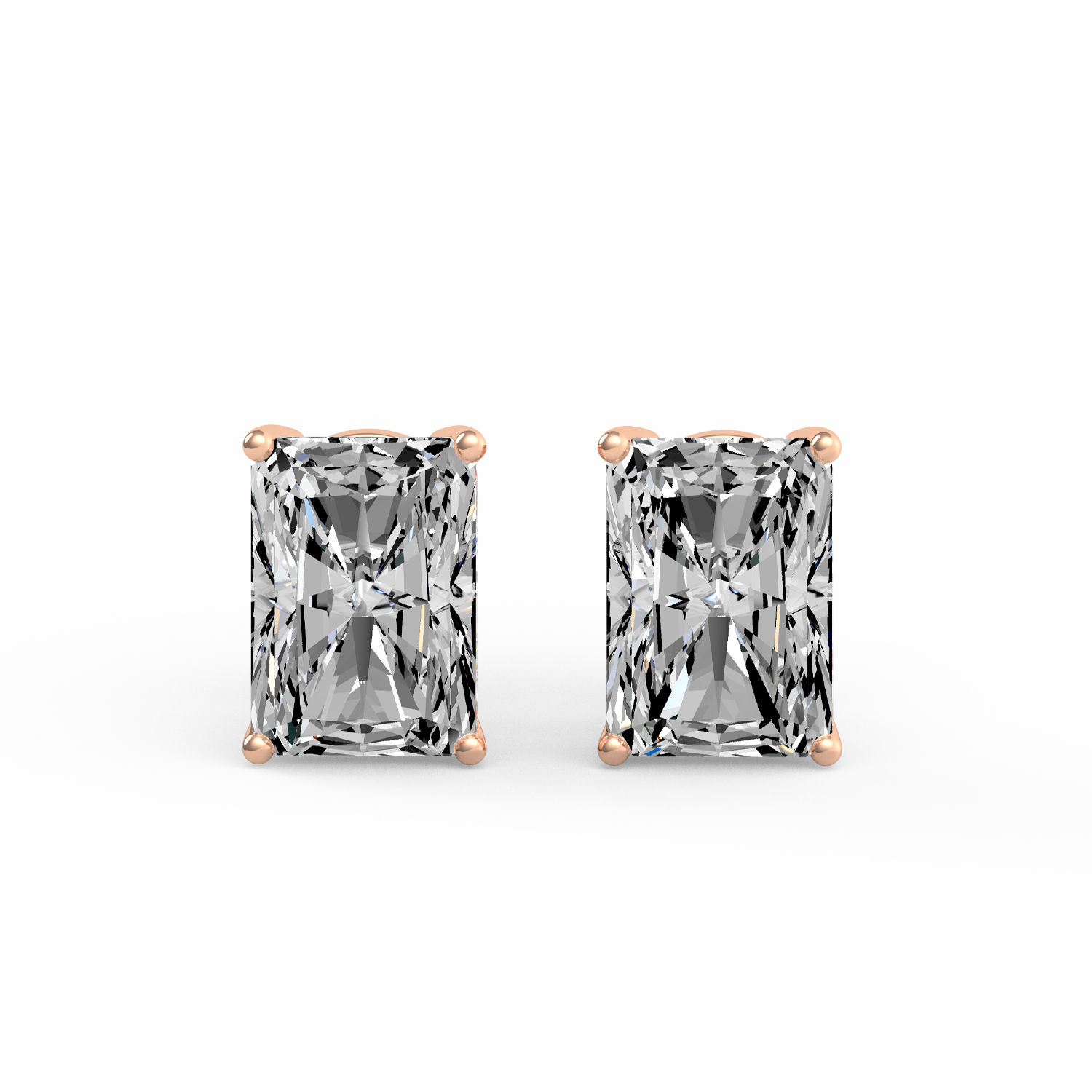 Radiant Cut Diamond Stud Earrings