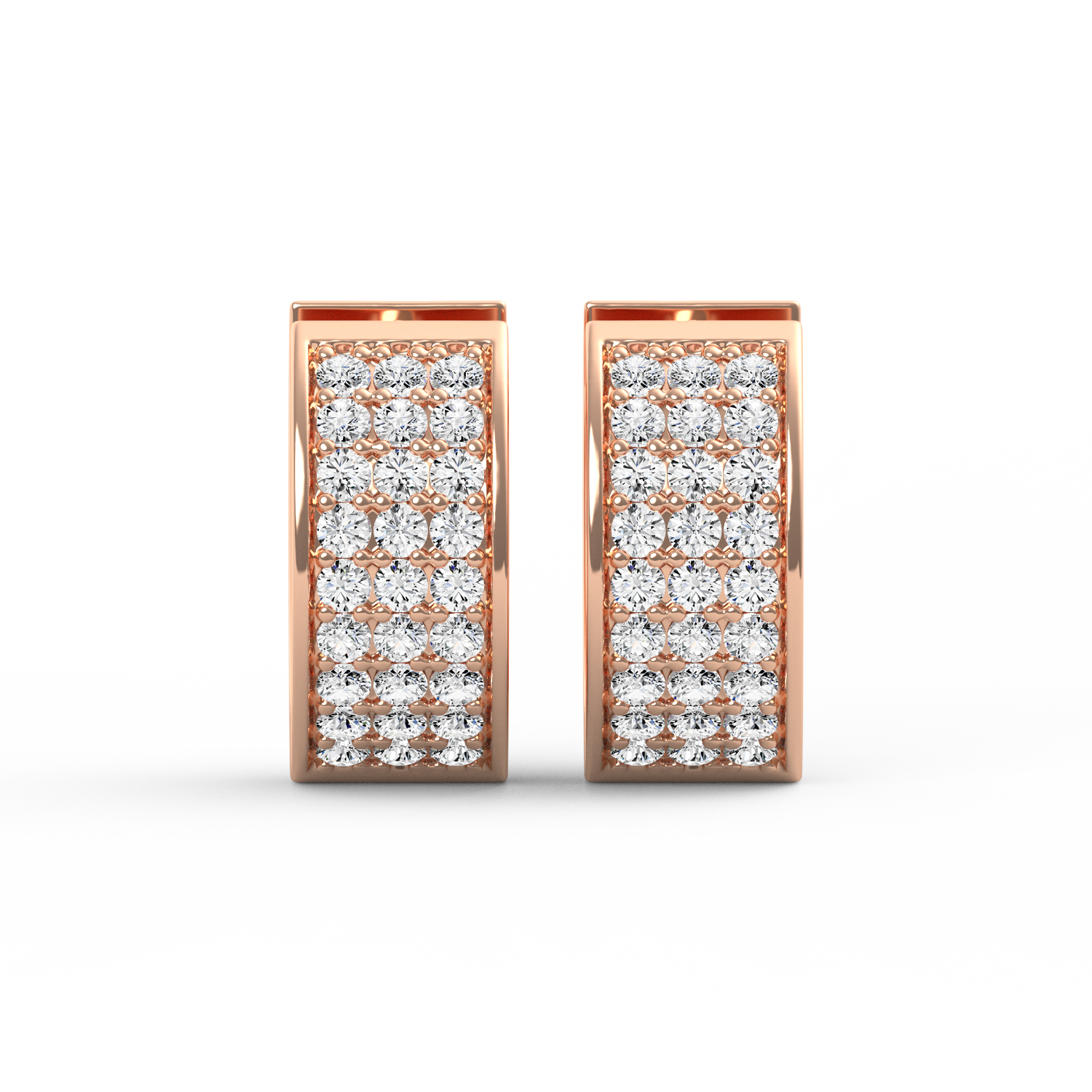 Rose Gold Diamond Hoop Earrings