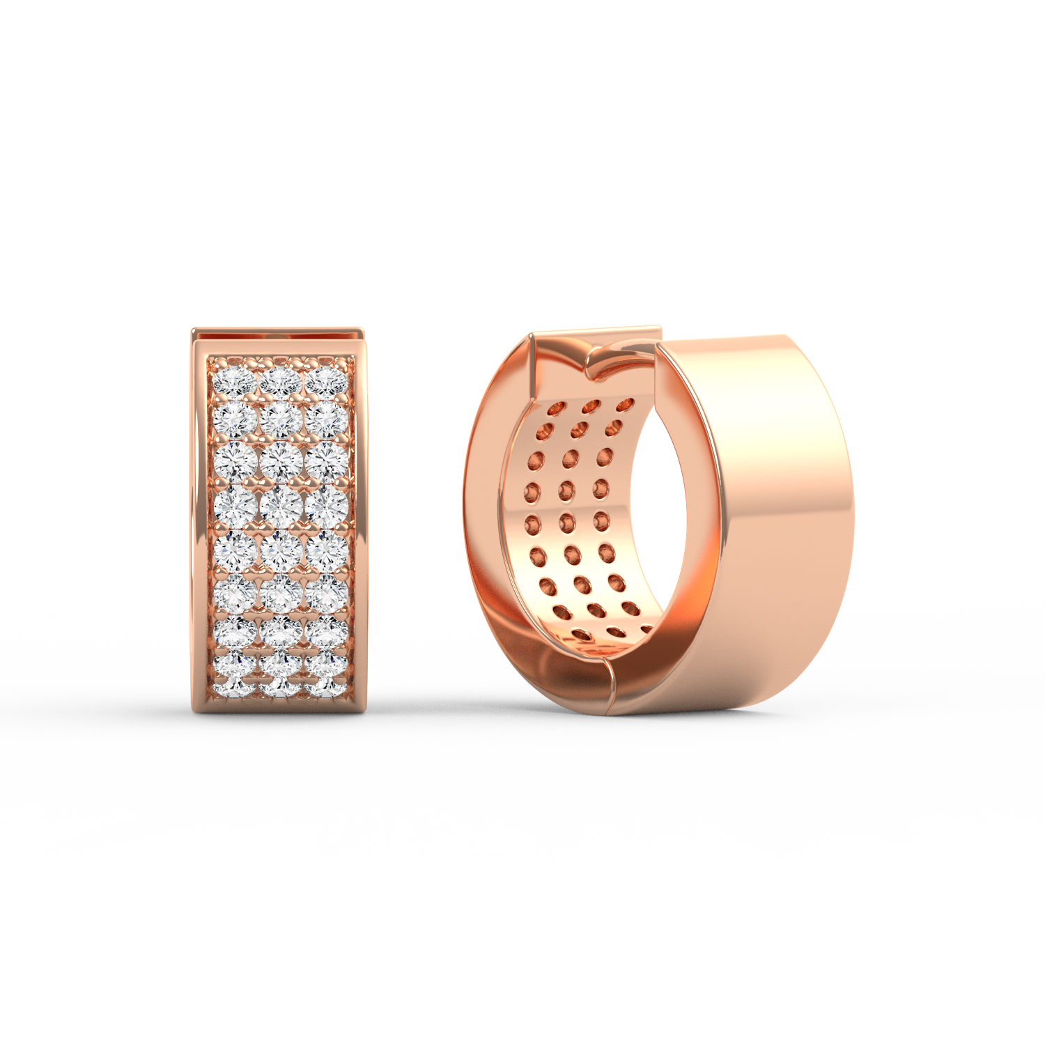 Rose Gold Diamond Hoop Earrings