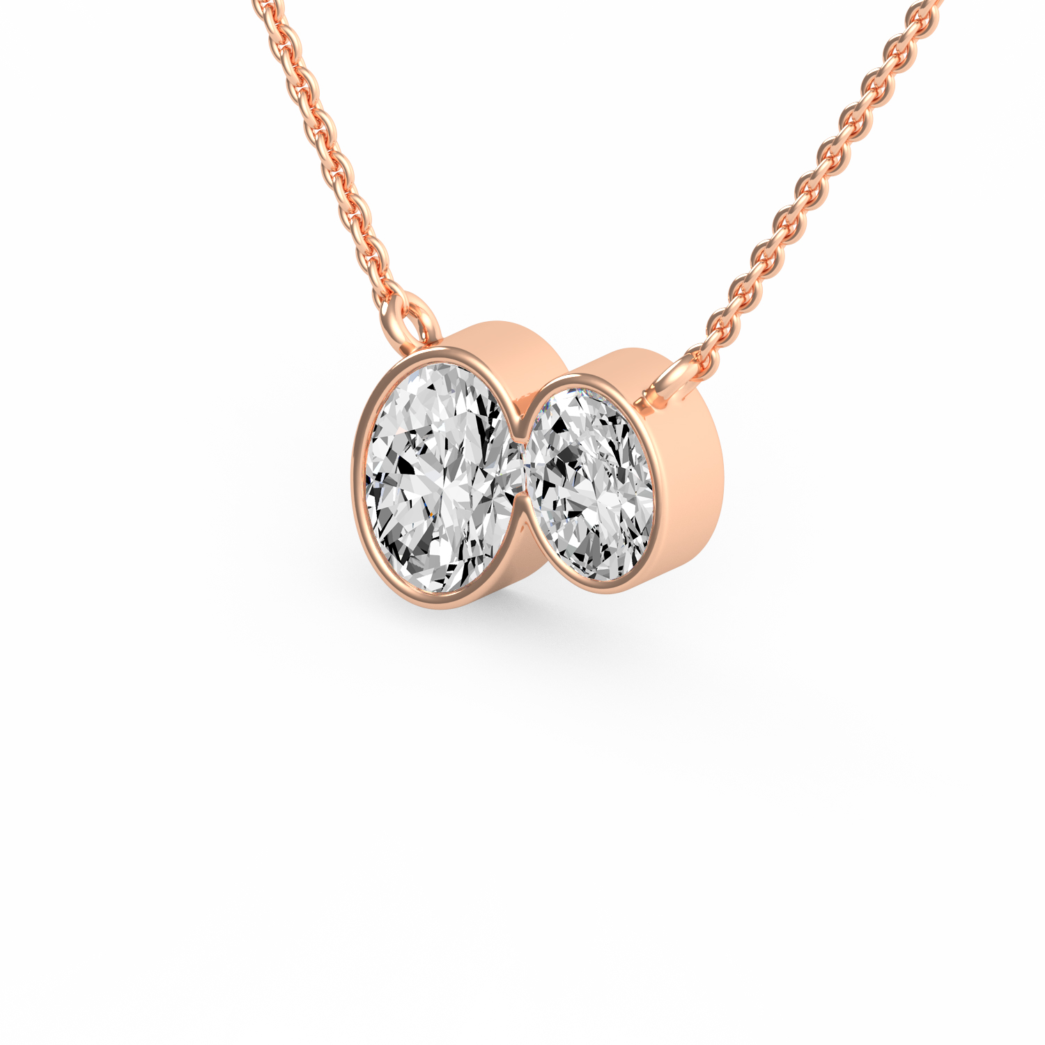 Rose Gold Diamond Duo Pendant