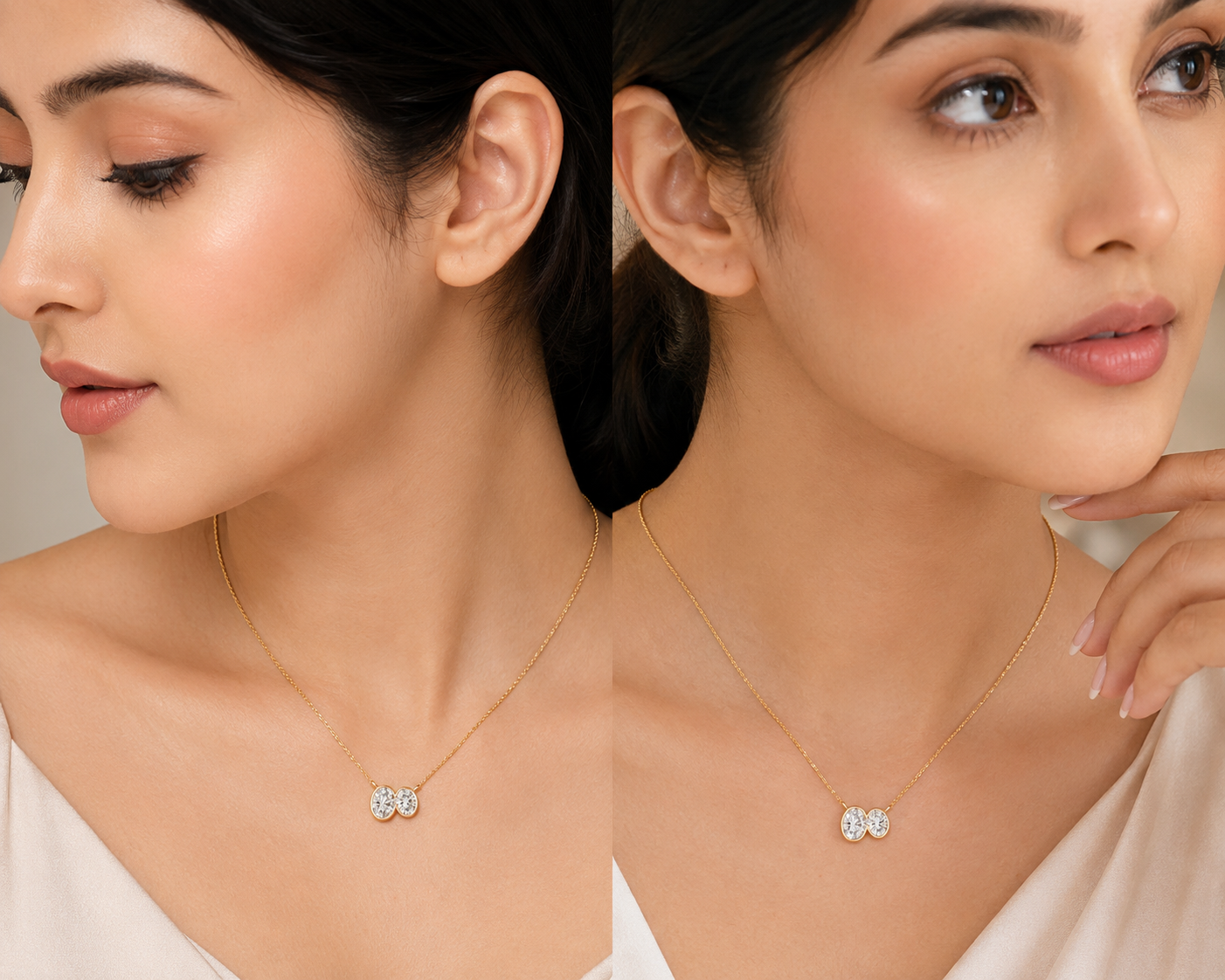 Rose Gold Diamond Duo Pendant