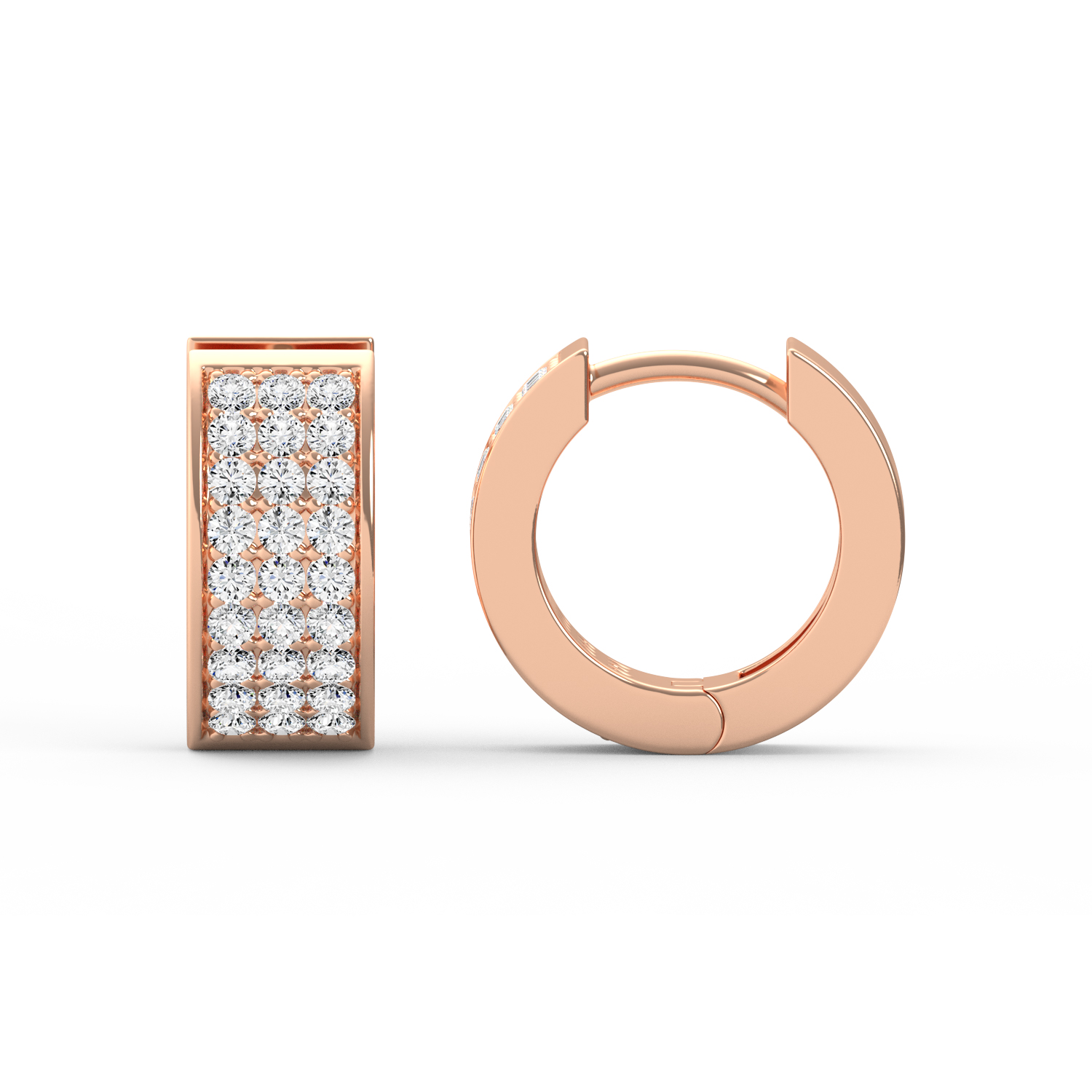 Rose Gold Diamond Hoop Earrings