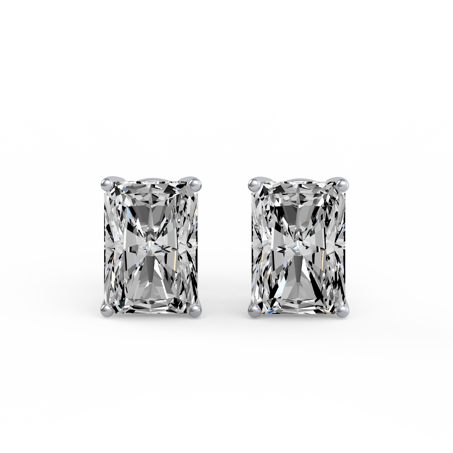 Radiant Cut Diamond Stud Earrings