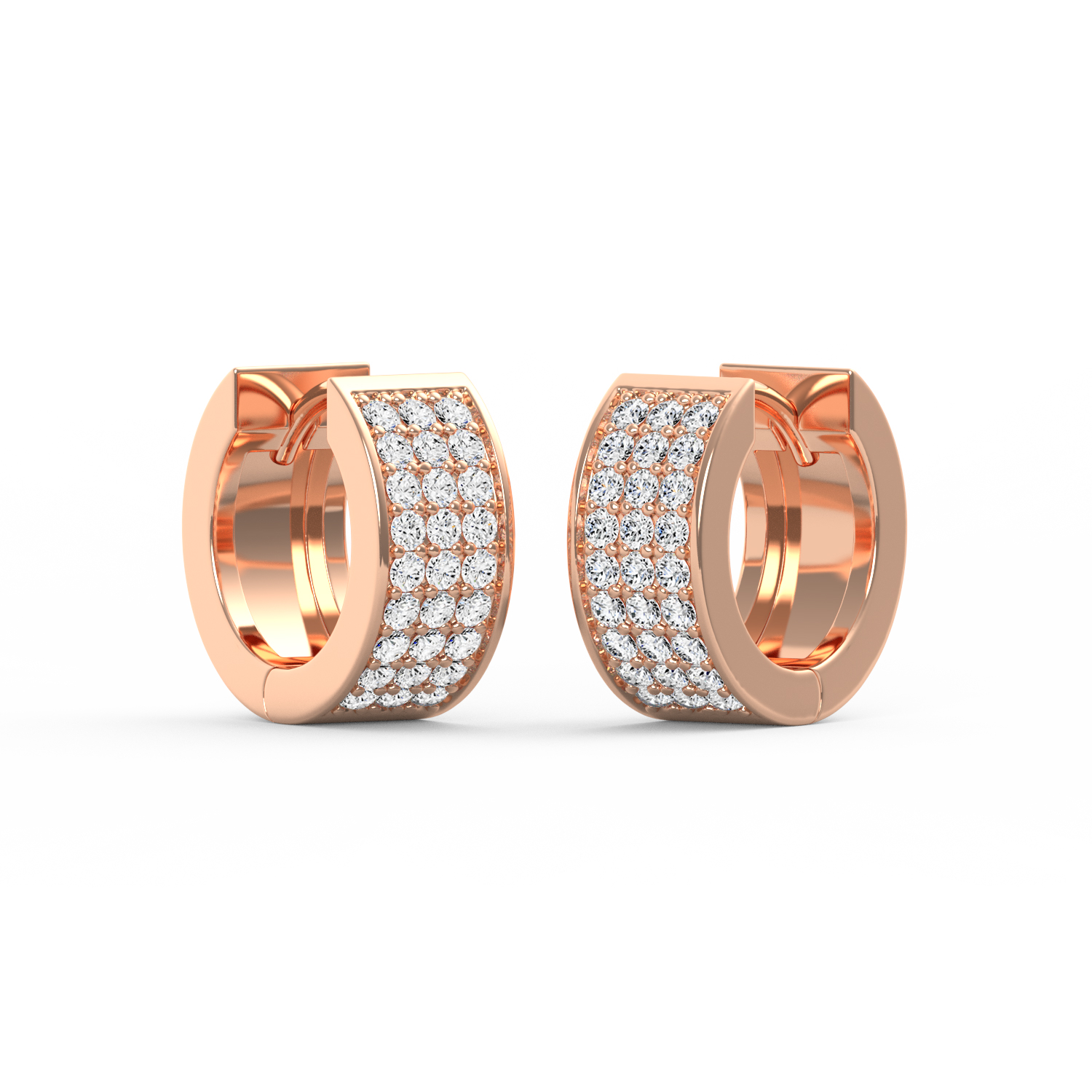 Rose Gold Diamond Hoop Earrings