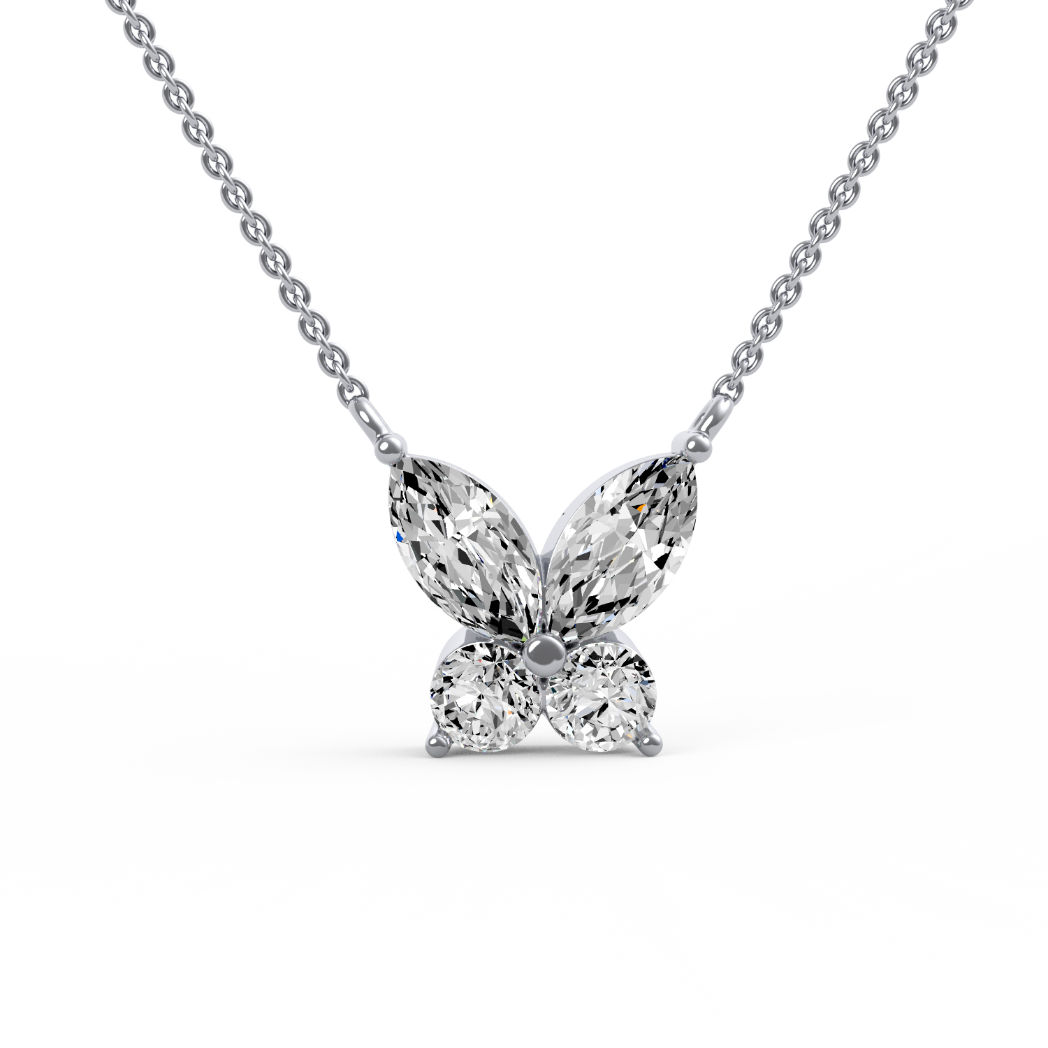 Butterfly Diamond Pendant Necklace
