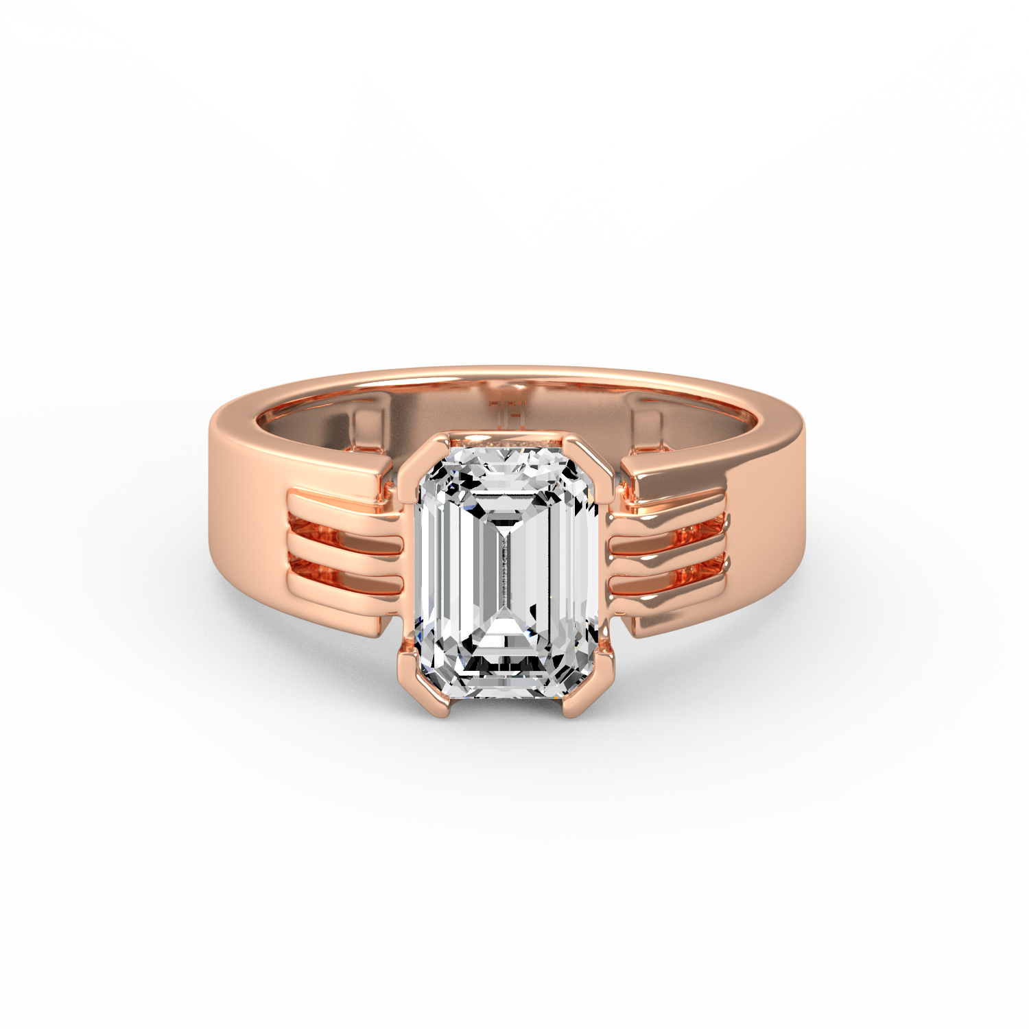 Emerald Cut Solitaire Rose Gold Ring
