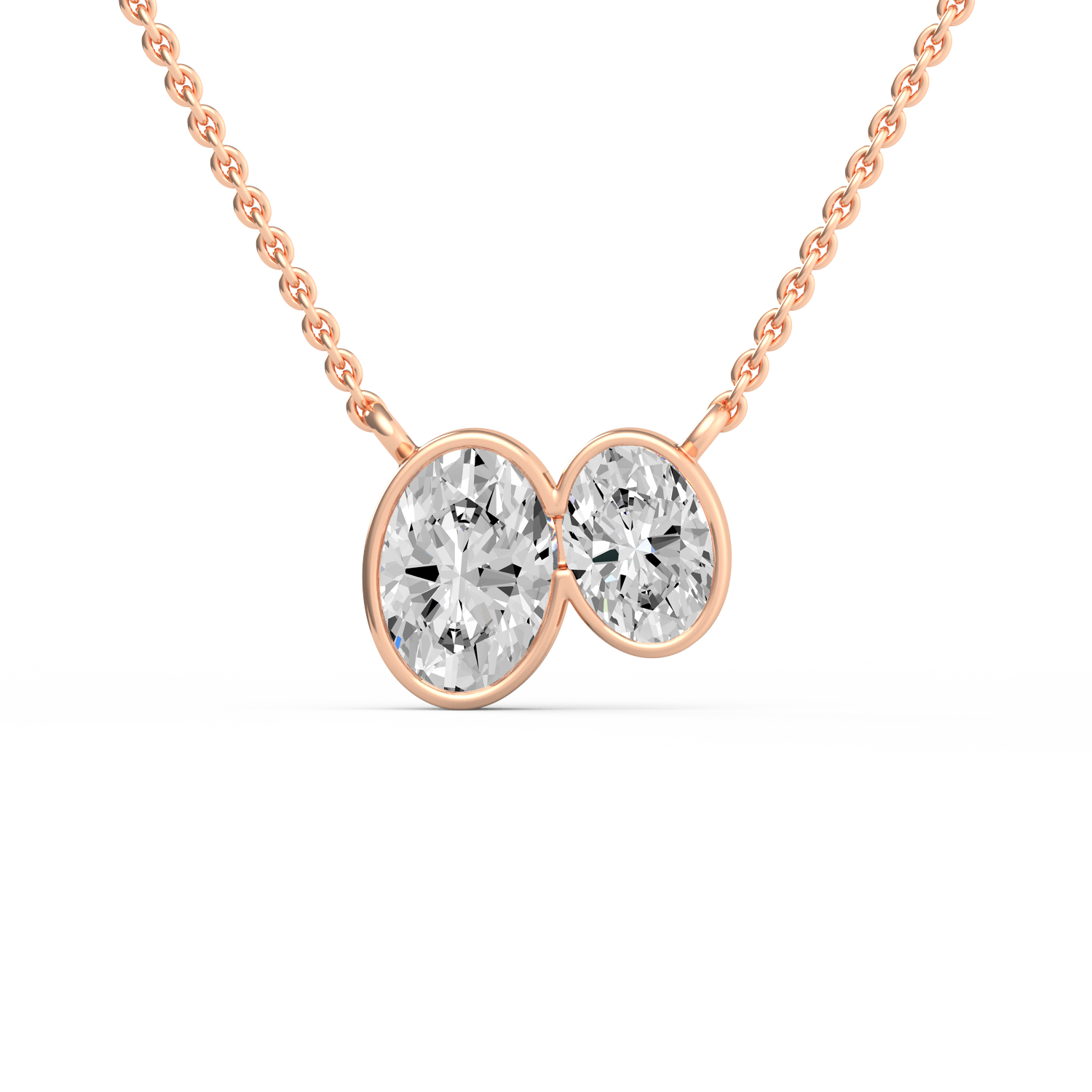 Rose Gold Diamond Duo Pendant