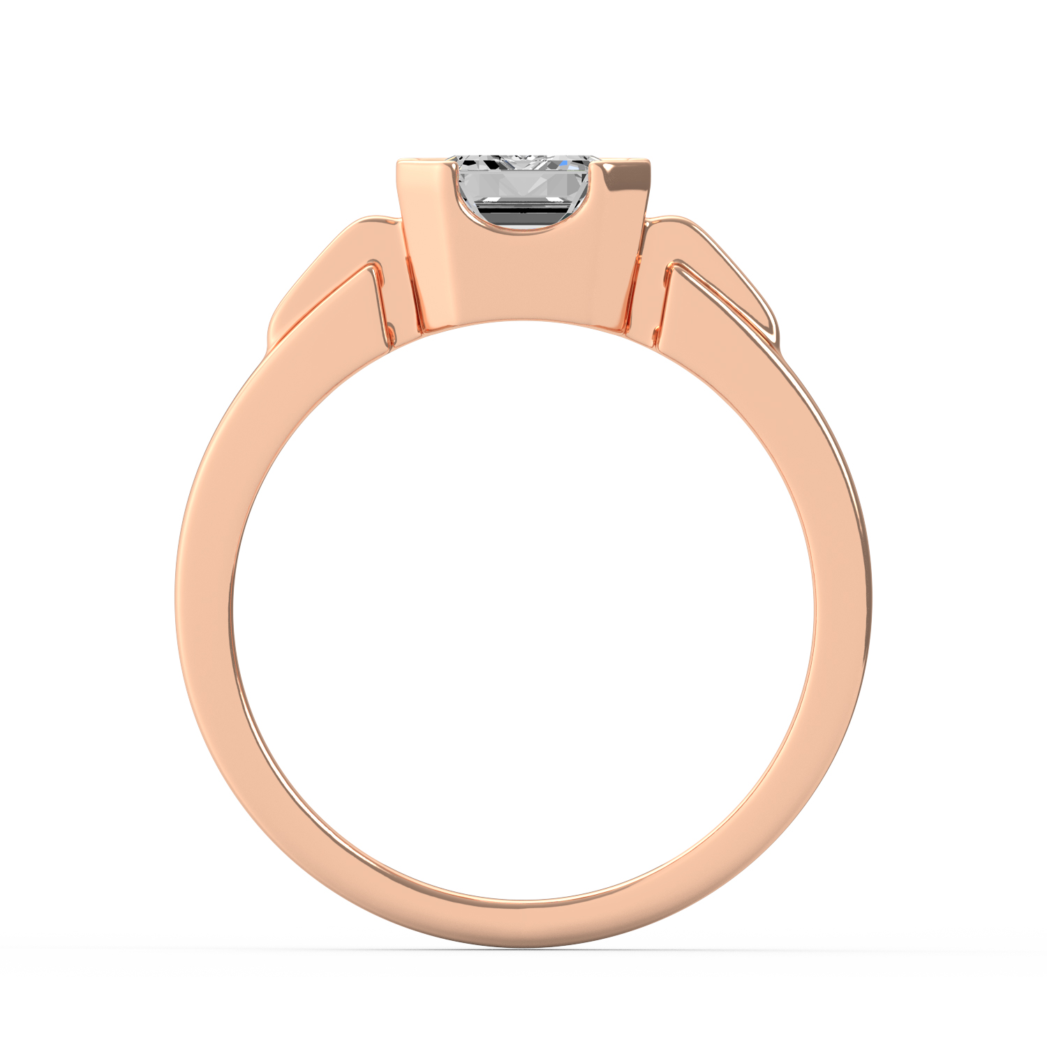 Emerald Cut Solitaire Rose Gold Ring