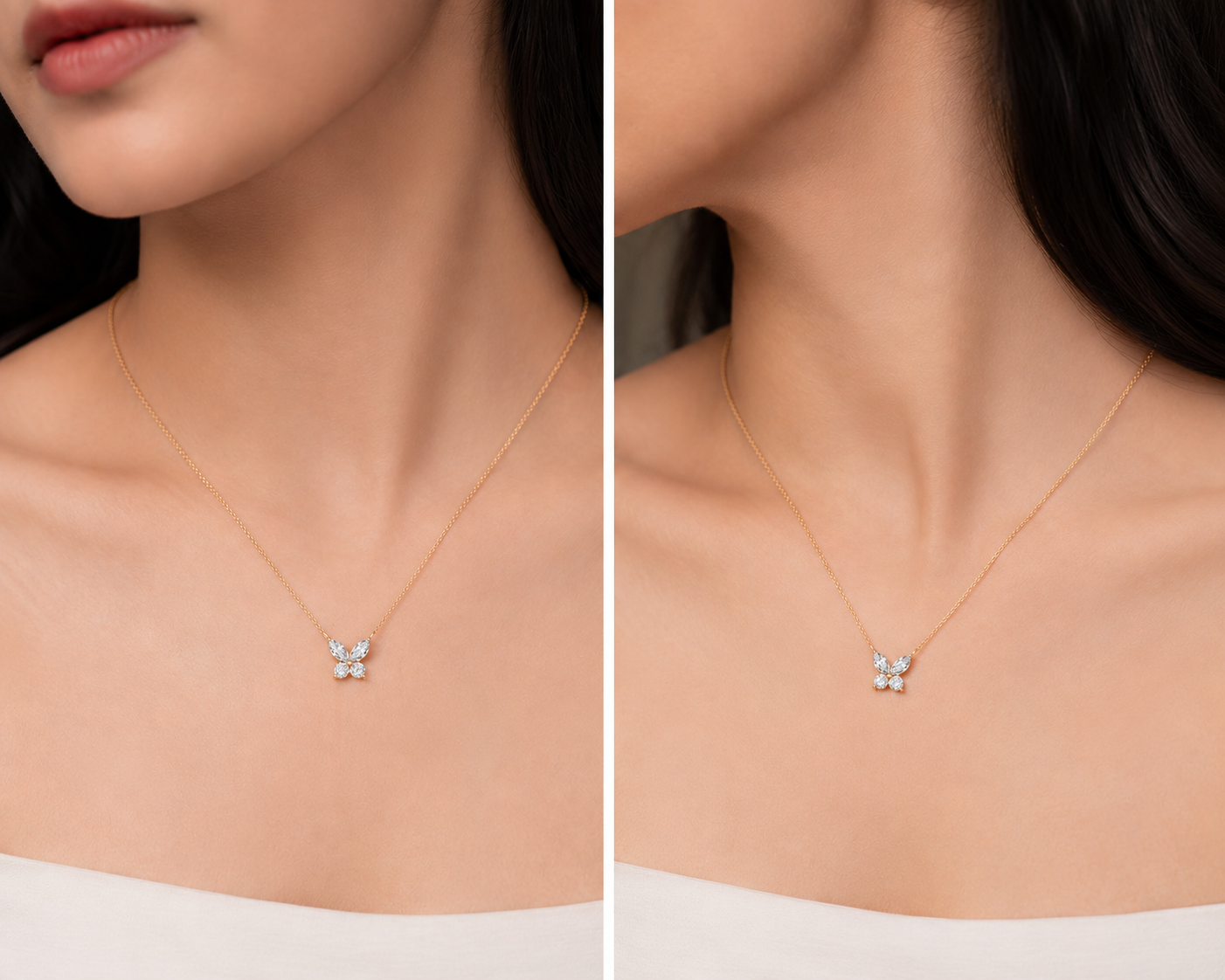 Butterfly Diamond Pendant Necklace