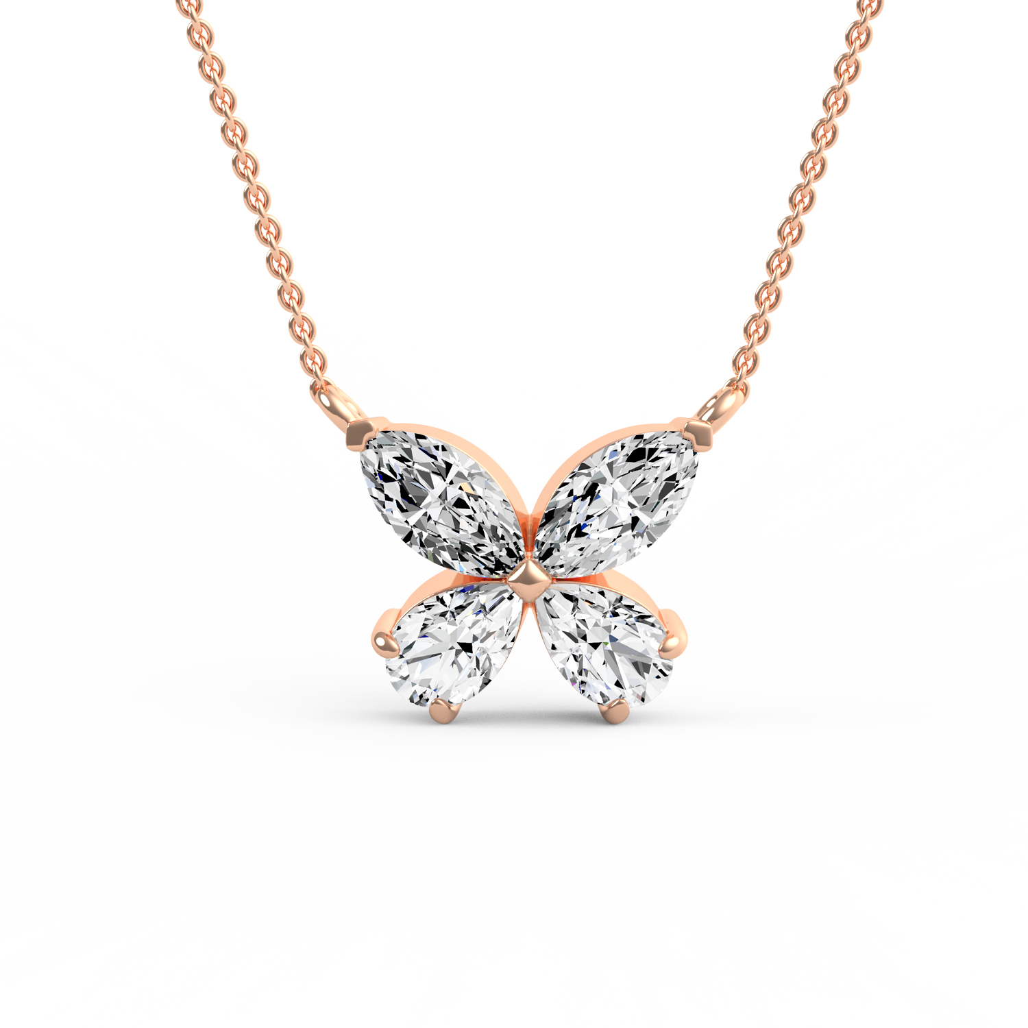 Butterfly Diamond Pendant Necklace