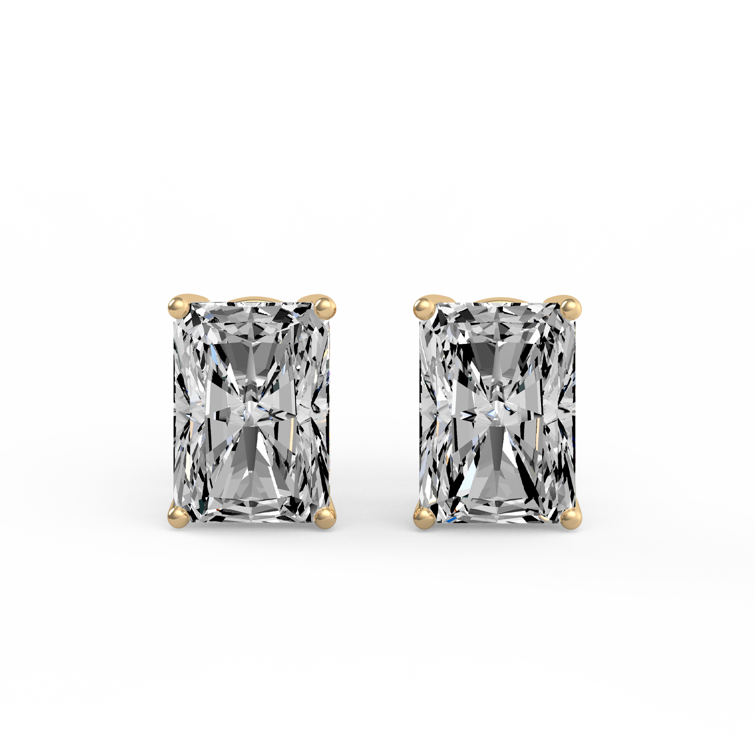 Radiant Cut Diamond Stud Earrings