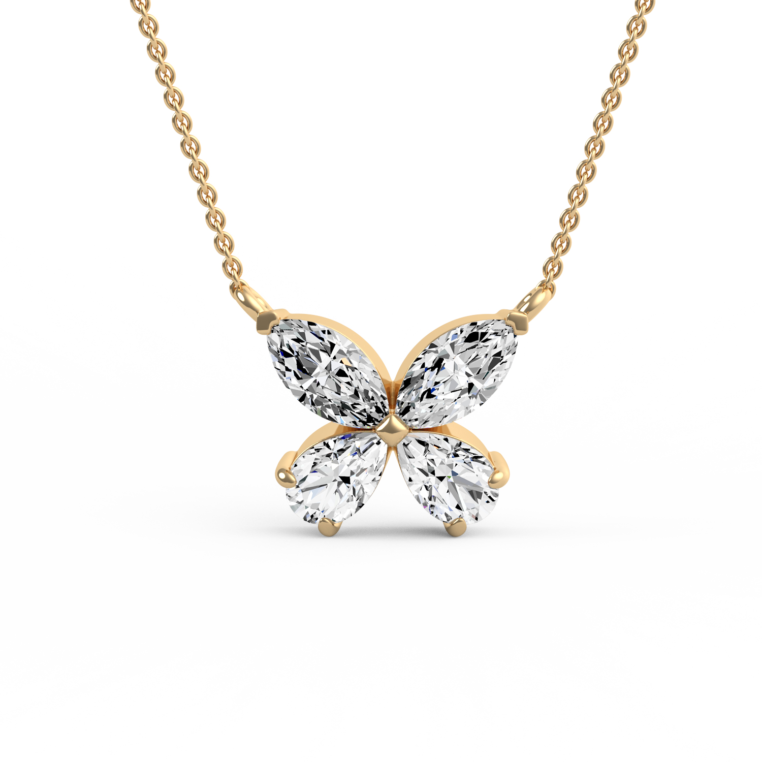 Butterfly Diamond Pendant Necklace