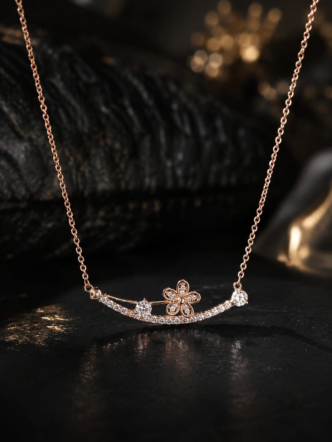 Elegant Floral Diamond Necklace