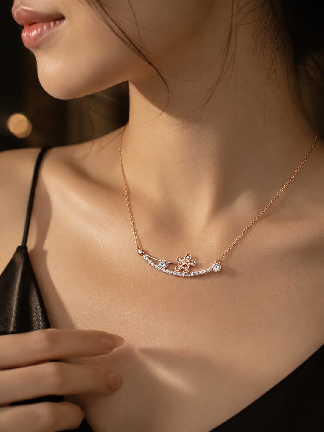Elegant Floral Diamond Necklace