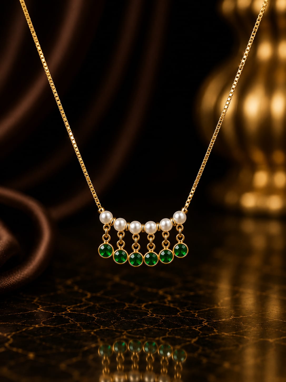 Elegant Pearl & Pink Stone Necklace