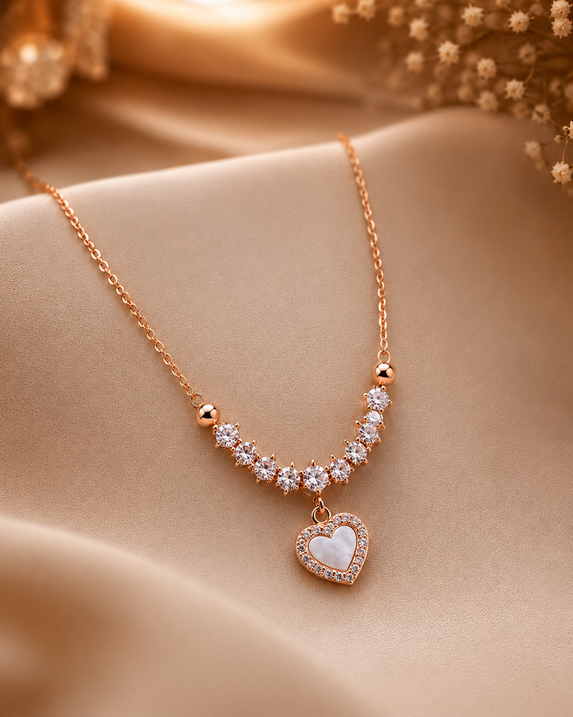Rose Gold Heart Pendant Necklace