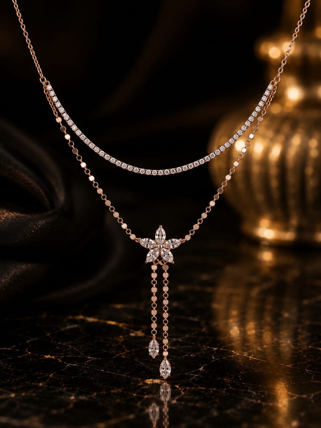 Elegant Star Diamond Necklace