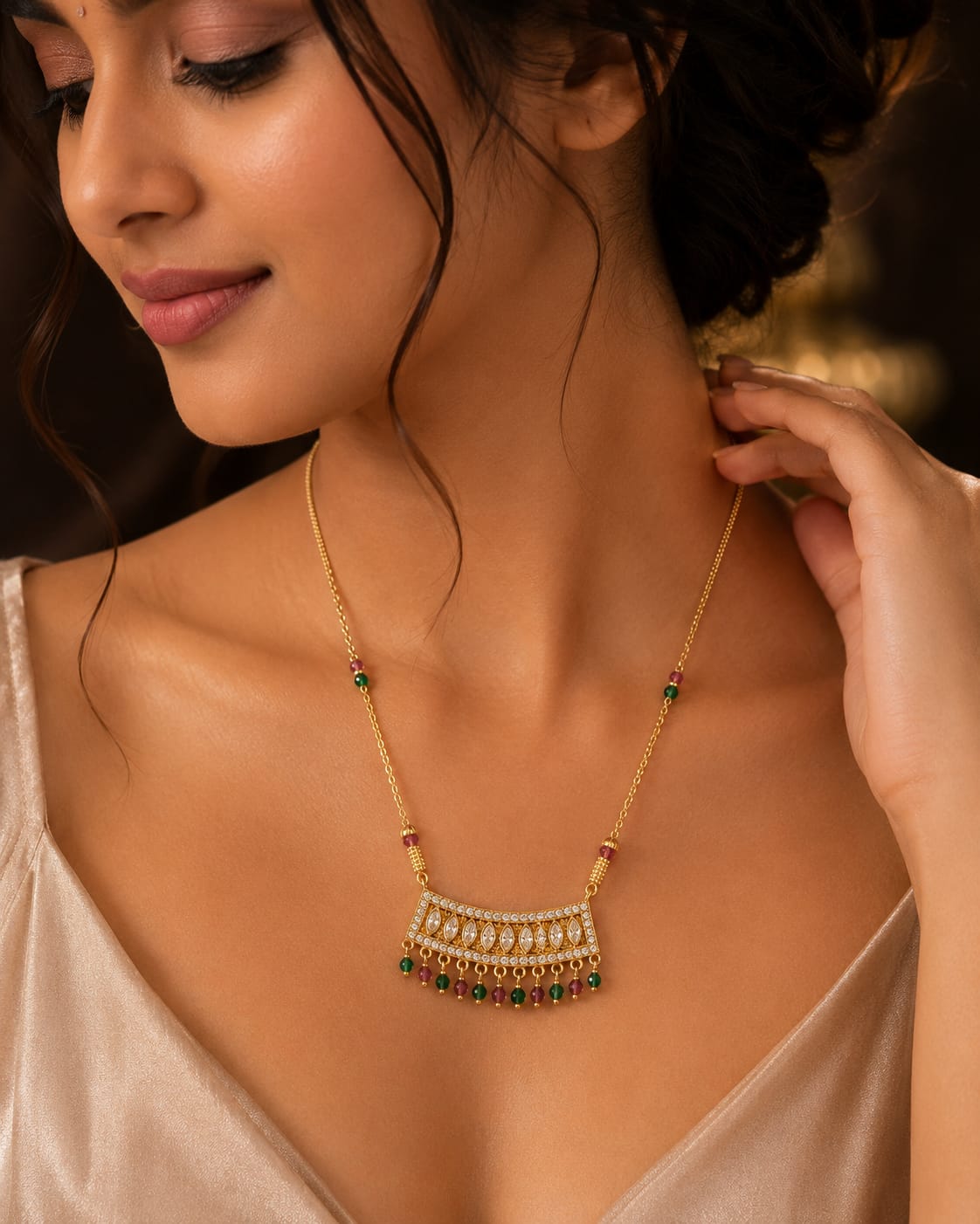 Designer Gold Pendant Necklace