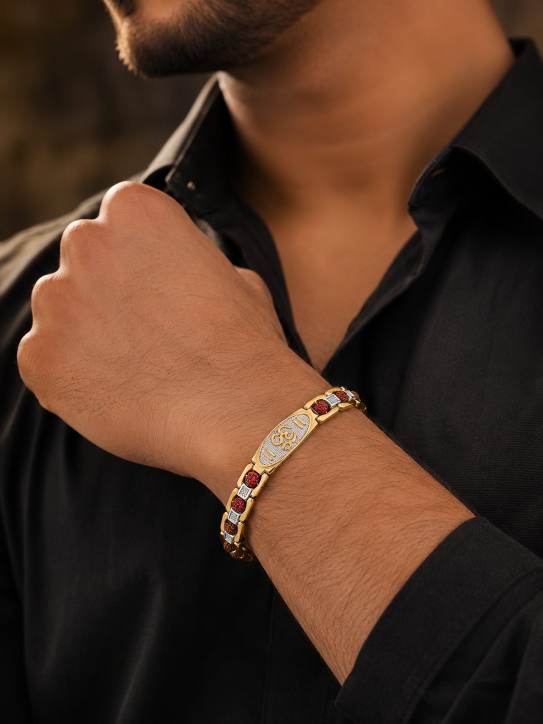 Men's Designer Gold-Plated Bracelet