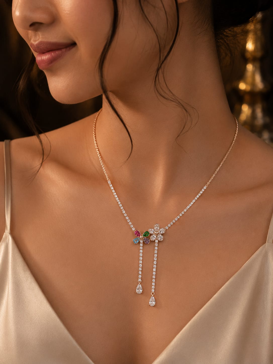 Elegant Crystal Drop Necklace